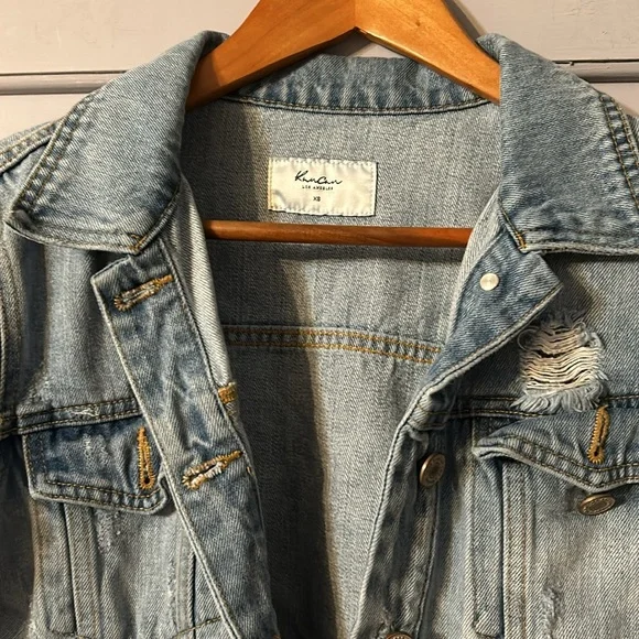 Kancan Los Angeles Denim Cropped Jacket - Picture 2 of 8